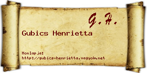 Gubics Henrietta névjegykártya