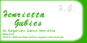henrietta gubics business card